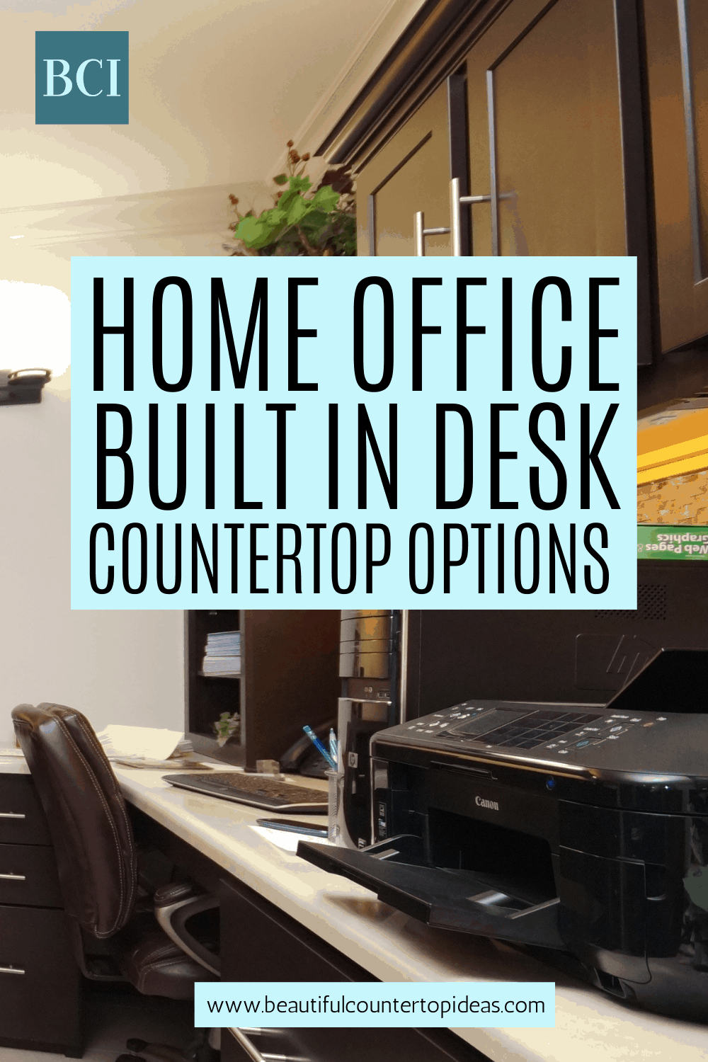 Home Office Built In Desk 5 Great Countertop Options   Home Office Built In Desk Countertop Pin 01 